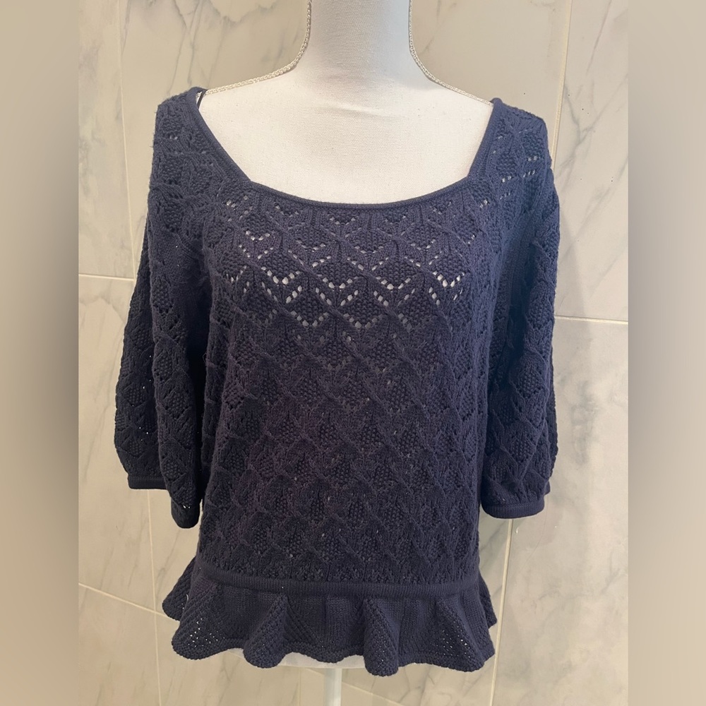 Ann Taylor Women’s Navy Blue Sweater Top Size Large NWT
